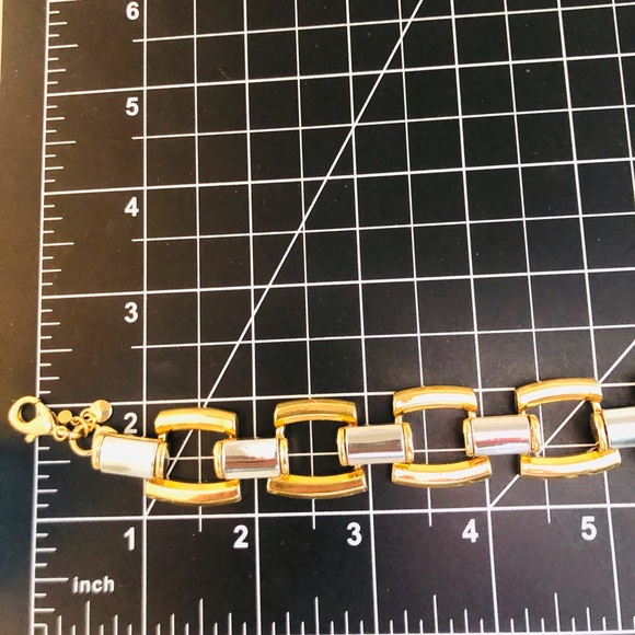 Vintage Ann Taylor Mixed Metal Link Statement Necklace - Picture 8 of 12